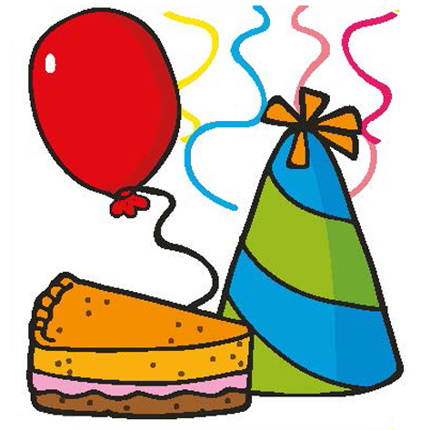 birthday cake hat and balloon
